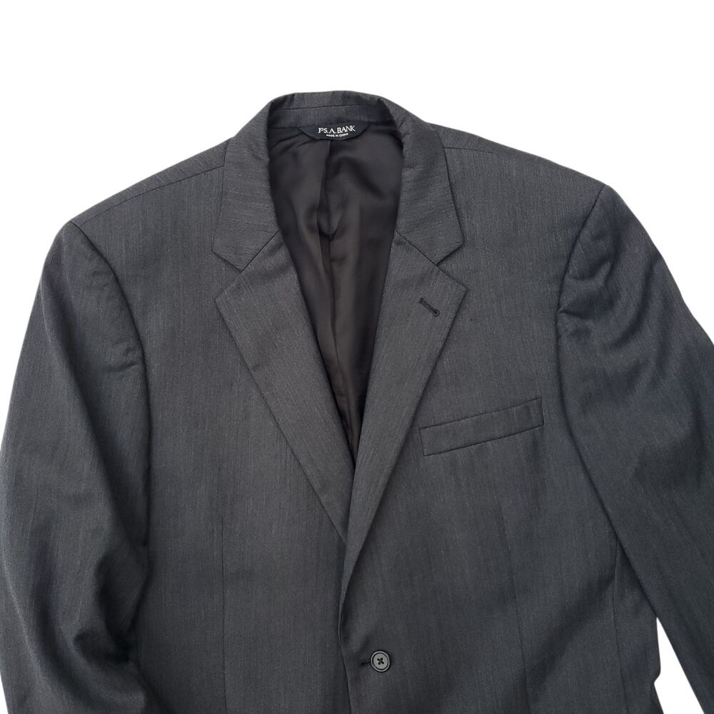 Jos A Bank Gray Wool Blazer Jacket Sport Coat Signature Gentleman Classic 44R - Picture 2 of 16
